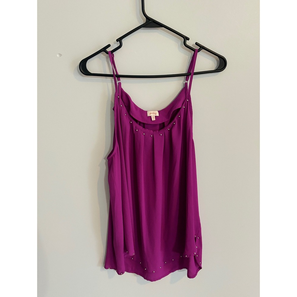 Pixley Purple Cami Top Sleeveless Studded Detail Casual Blouse XL